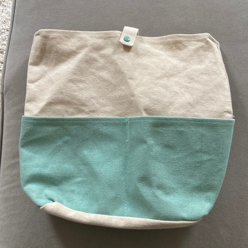 Gorgeous Green and Off White Canvas Beach Backpack